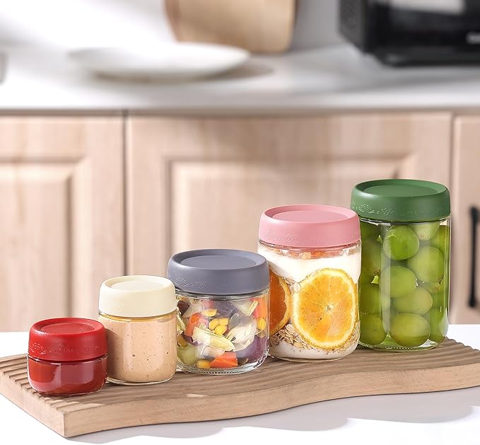 2 OZ Salad Dressing Jar 8 Pack, Airtight Leakproof Bulk Small Glass Sauce Jar with Lids, Reusable for Lunch Box, Bento, Travel & Meal Prep (2 OZ-8Pack)