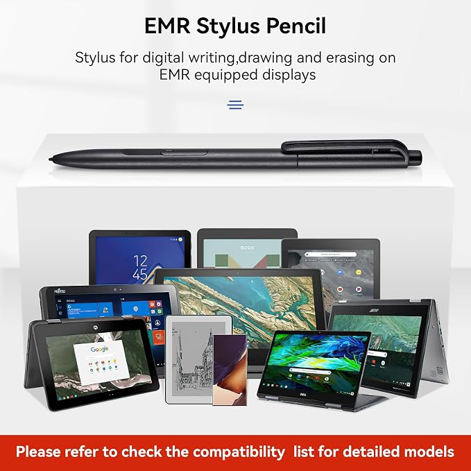 EMR Stylus Compatible with Remarkable 2 Pen with Eraser Replacement Pen for Remarkable 2 Tablet/Remarkable Device 4096 Pressure Levels Palm Rejection(Includes 2 Pen Tips)