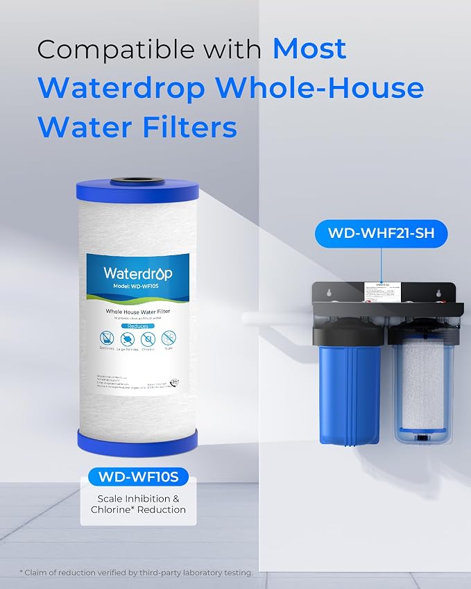 Waterdrop Whole House Water Filter, Anti-Scale Sediment Filter Cartridge