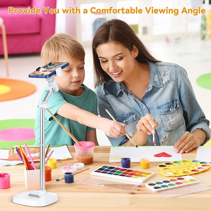 Phone Stand for Desk Angle Height Adjustable Phone Holder for Desk Universal iPhone Holder Retractable Cell Phone Stand Recording