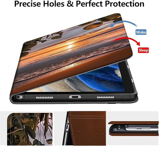 Case for Amazon Fire 7 Tablet 2019/2017 Release 9th/7th Generation PU Leather Smart Protective Cover with Auto Sleep/Wake for Fire 7 2019Beautiful Sunset