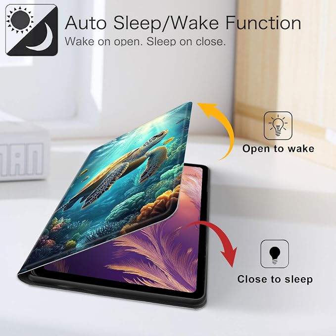 for iPad 11th Generation (A16 2025) 11 / iPad 10th Gen 10.9 2022 Case 360° Rotating PU Leather Stand Cover with Auto Sleep/Wake Shockproof TPU Backl Raccoon Perched