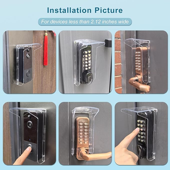 PC Transparent Plastic Protector Cover,Camera Doorbell Cover,Doorbell Rain Cover Weatherproof Compatible for Blink/Ring Pro2/Arlo/Wyze/Google Nest/Reolink（Excluding Display Equipment）