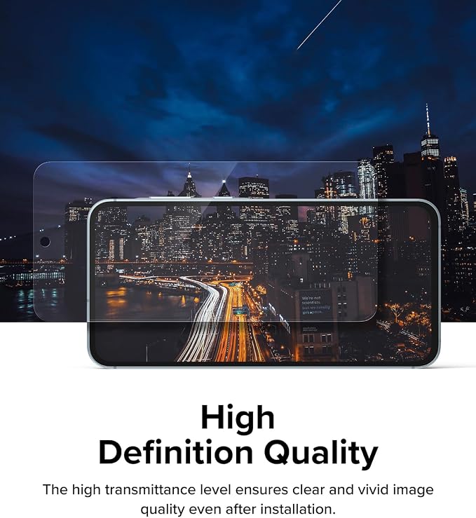 Ringke for Samsung Galaxy A35 5G Screen Protector [Easy Slide 2 Pack] | Easy Installation with Alignment Tool Case Friendly Premium 9H Hardness Tempered Glass