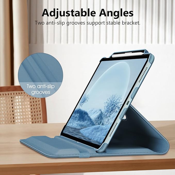 Fintie Rotating Case for iPad Air 13-inch M4/M3/M2 (2026/2025/2024) | 360° Swivel Stand Landscape &amp Portrait Viewing Shockproof Protective Cover Pencil Holder Auto Sleep/Wake Black