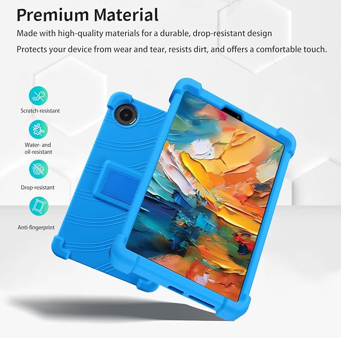 Case for TCL TAB 8 NXTPAPER 5G 8.7-Inch Tablet – Shockproof Silicone Protective Cover with Kickstand Drop-Resistant Business Style (Black)