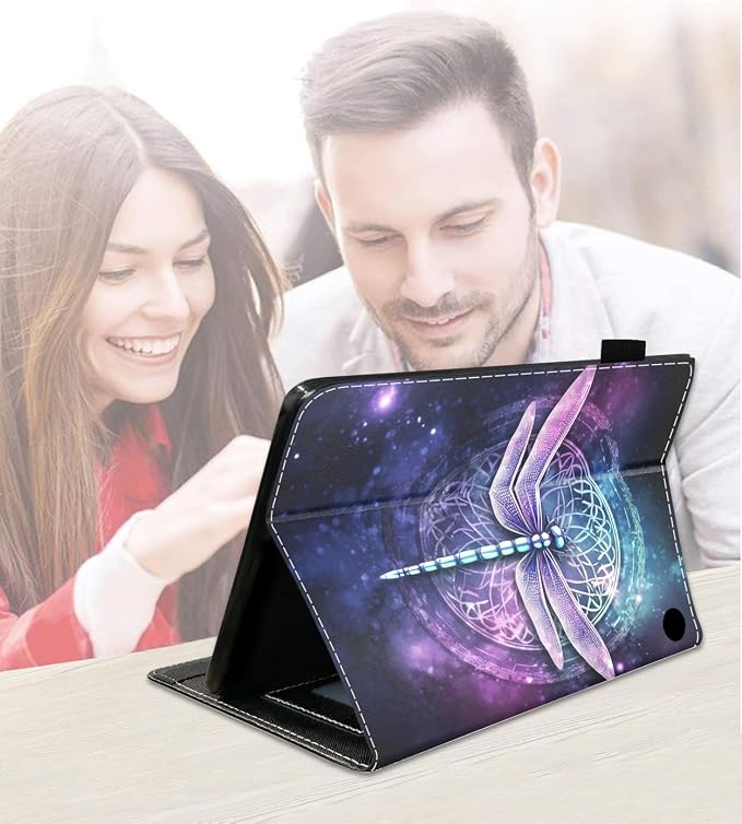 Case for Amazon Kindle Fire HD 8/Fire HD 8 Plus Tablet (12th/10th Generation 2024/2022/2020 Release) Slim PU Leather Cover with Card Slot &amp Auto Wake/Sleep African American Women