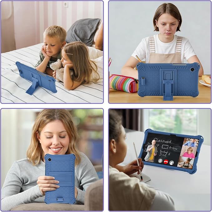 DETUOSI Compatible with Samsung Galaxy Tab A11 8.7 inch 2025 with Shoulder Strap &amp Stylus Pen Soft Silicone Multi-Angle Cover for Samsung Galaxy Tab A9 8.7 inch 2023 Black
