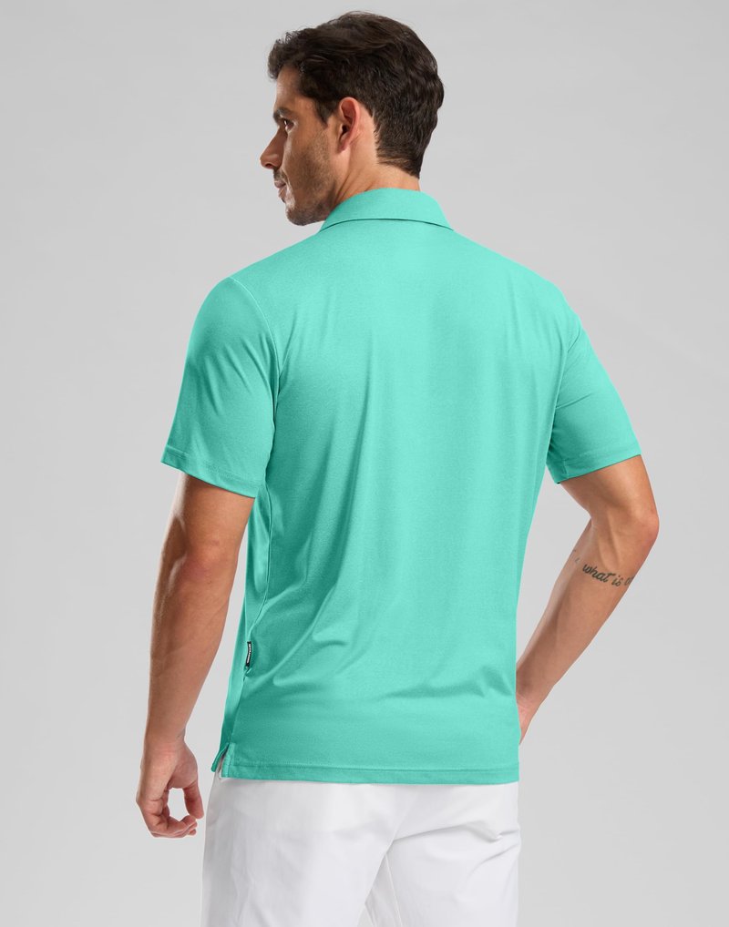 Golf Shirts Heather Polo Short Sleeve Dry Fit Lightweight Moisture Wicking Collared Shirts Casual Athletic Business (Emerald Green, 4XL)