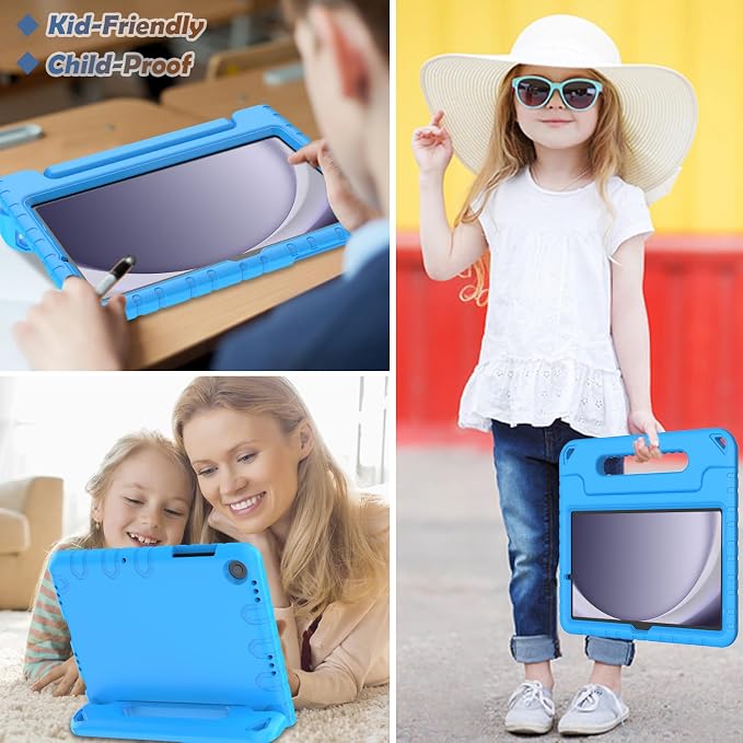 LTROP Shockproof Lightweight Convertible Handle Stand Case for Samsung Galaxy Tab A11 Plus 2025 / A9 Plus 11 Inch 2023 with Built-in Screen Protector Galaxy Tab A11+ / A9+ Case for Kids Black