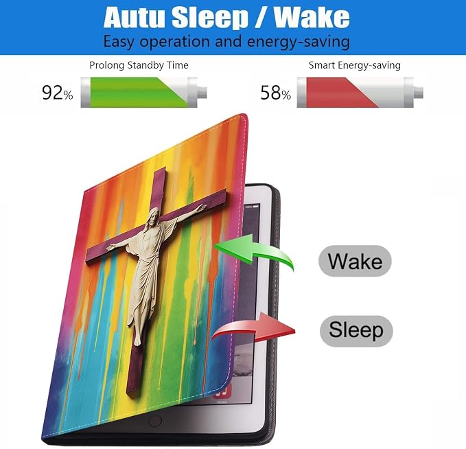 Case for iPad 6th/5th Generation (2018 2017 Model 9.7 Inch) iPad Air 2/Air 1 (9.7 Inch) Slim PU Leather Stand Folio Cover with Auto Wake Sleep African Woman Wolf