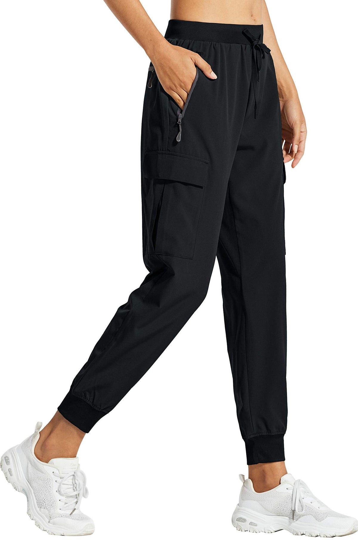 Libin Women's Cargo Joggers Lightweight Quick Dry Hiking Pants Athletic Lounge Casual Travel, Black XXXL