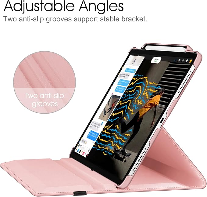 Fintie Rotating Case for iPad Pro 12.9-inch 6th/5th/4th/3rd Generation | 360° Swivel Stand Landscape &amp Portrait Viewing Shockproof Protective Cover Pencil Holder Auto Sleep/Wake Black