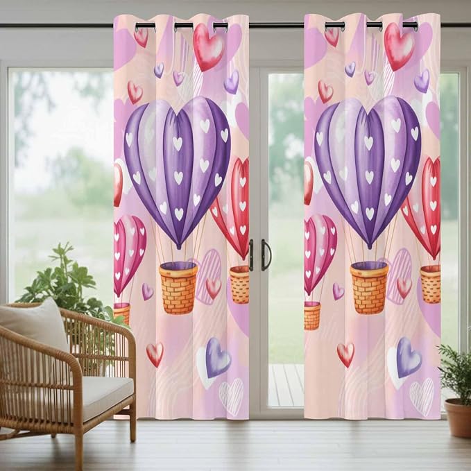 Hot Air Balloons Waterproof Outdoor Curtains