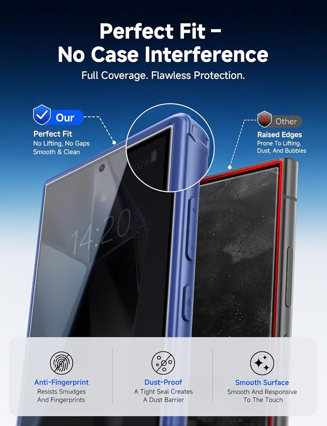 MAGIC JOHN 2 Pack for Samsung Galaxy S24 Ultra Tempered Glass Screen Protector Auto Dust-Elimination Installation Bubble Free HD Clear Easy Installation