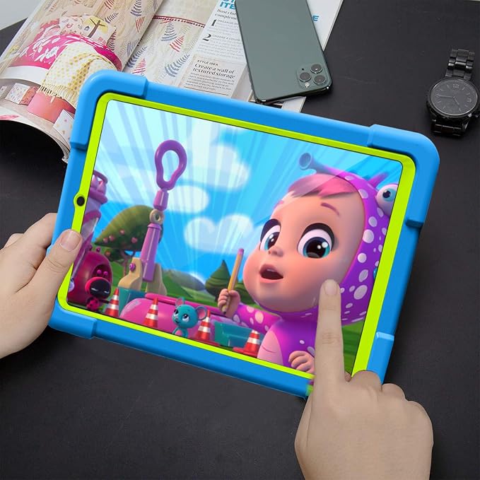 AKABEILA Compatible with Amazon Fire HD 8 2020/2022 Tablet Case，Rugged Kids Case with Stand Lightweight Shockproof Kids Friendly Tablet Cover Black