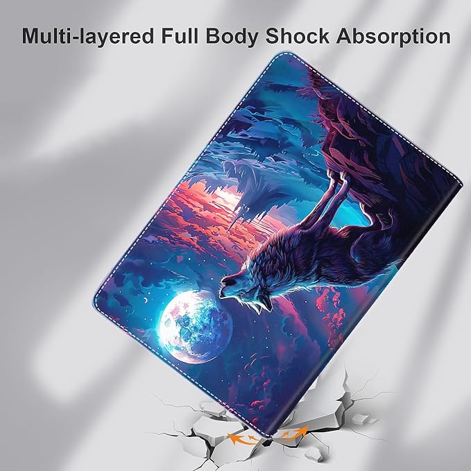 Case for iPad (A16) 11th Generation 11 Inch (2025) iPad 10th Generation 10.9 Inch (2022)，Slim Fit Foldable Standing Cover Case with Auto Sleep/Wake Retro Moth