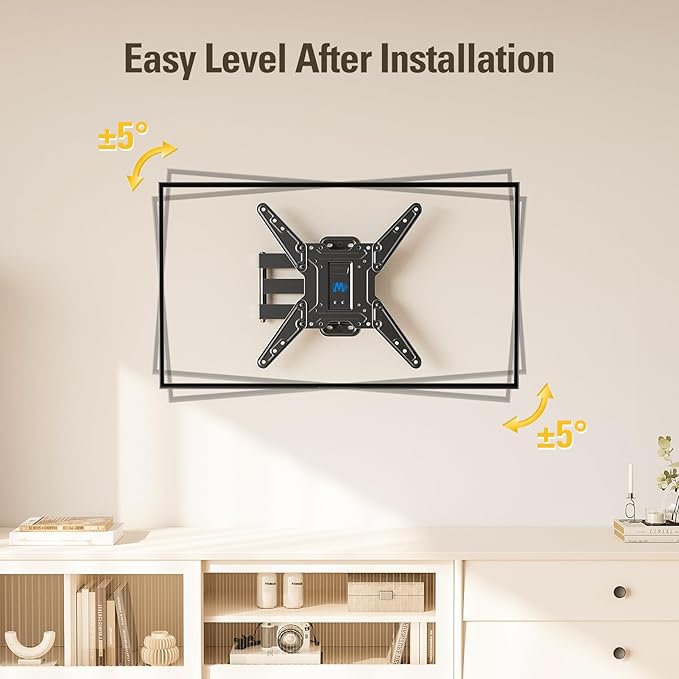 Mounting Dream TV Wall Mount Bracket for Most of 26-55 Inch LED, LCD, OLED and Plasma Flat Screen TV with Full Motion Swivel Articulating Arm up to VESA 400x400mm and 60 lbs, MD2393-MX