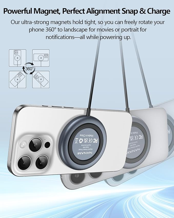 NANAMI Wireless Charger Bundle the Pad for iPhone17/16/15/14/13/12 and Airpodes 2/Pro2/3 Simple Charge Simple Life