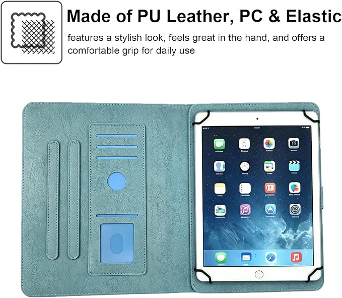 Dteck Universal Case (7.9 to 8.4) - Fold Stand Protective Flip Case for Apple iPad mini/Samsung Galaxy Tab 8.0 8.4 /Lenovo Tab 8 /onn. 100003561 8 Tablet Pro/Android Tablet 8 Inch (Blue Pink)