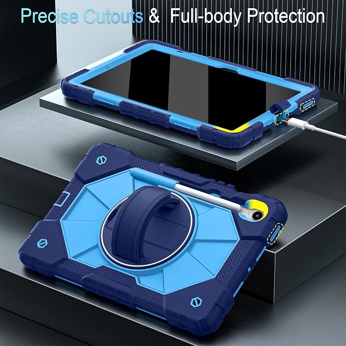 Case for Samsung Galaxy Tab S10 Lite/S10 FE/S9 FE /S9 Tablet Case 10.9/11 Inch with Rotate Stand &amp Hand Strap Screen Protector Pen Holder for Galaxy Tab S10 FE Cases Black