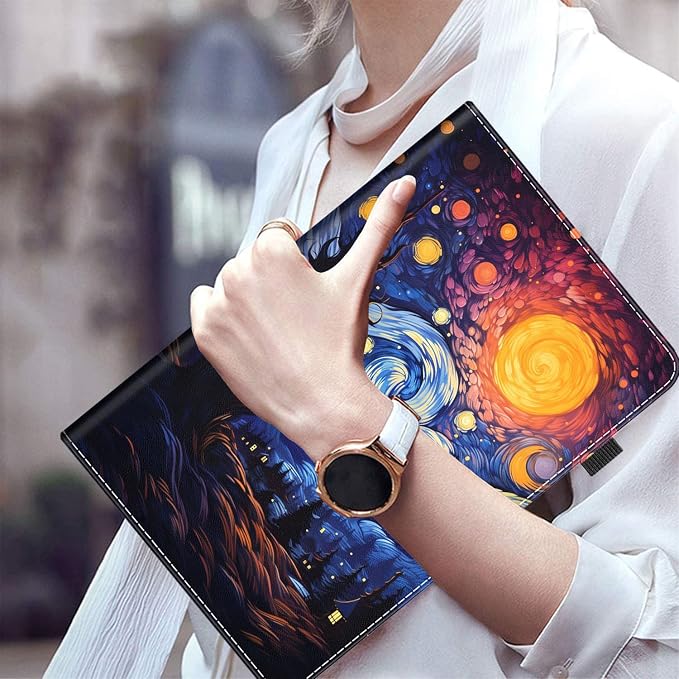 Case Fits Amazon Kindle Fire HD 8 &amp 8 Plus Tablet (12th Generation/10th Generation 2022/2020 Release) 8 Multi-Angle Smart Stand Cover Auto Sleep/Wake Space Corgi Dog