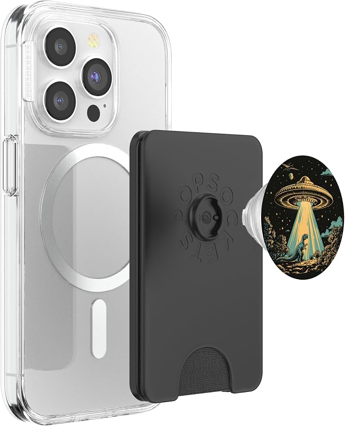 Alien Lover Flying Saucer UFO Abduction Dinosaur PopSockets Adhesive PopGrip