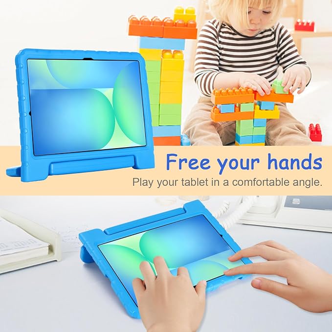 Kids Case for Samsung Galaxy Tab S10 FE Plus 13.1 (2025) Techcircle Handle Stand Light EVA Foam Bumper Protective Rugged Drop Protection Child Proof Cover Black