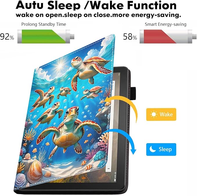 Case for Amazon Kindle Fire HD 8/Fire HD 8 Plus Tablet (12th/10th Generation 2024/2022/2020 Release) - PU Leather Folio Cover with Smart Auto Wake/Sleep Bald Eagle