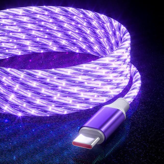 IHAO Multi Ports Charger Cable 3 Combinations in One Cable USB A to USB C/Micro USB PD Fast Charging Cord Lighted Up LED Flowing Compatible with Almost All Kinds of Electric Device-39Inches Blue
