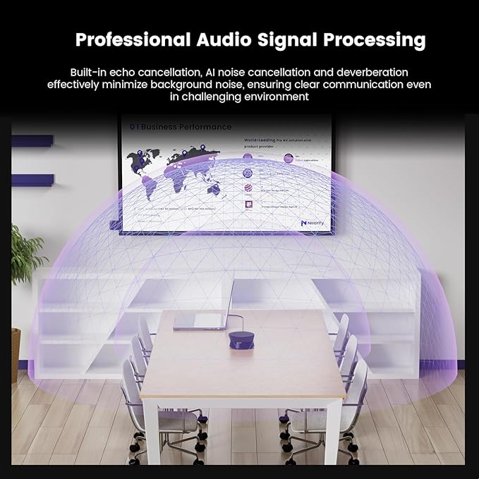 NEARITY A20S Conference Speaker and Microphone, USB Speakerphone w/8 Mics, 16ft Voice Pickup, AI 2.0 Noise Cancelling, USB Speakermic with Daisy Chain, Works with Microsoft/Teams/Google Meet
