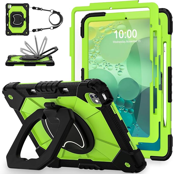 WESOROL Case for iPad Pro 13 Inch M5 2025 / M4 2024 (7th Gen) with Screen Protector/360° Rotating Stand/Pencil Holder/Shoulder StrapMilitary Grade Shockproof iPad Case 13 Inch iPad Pro M5/M4Black