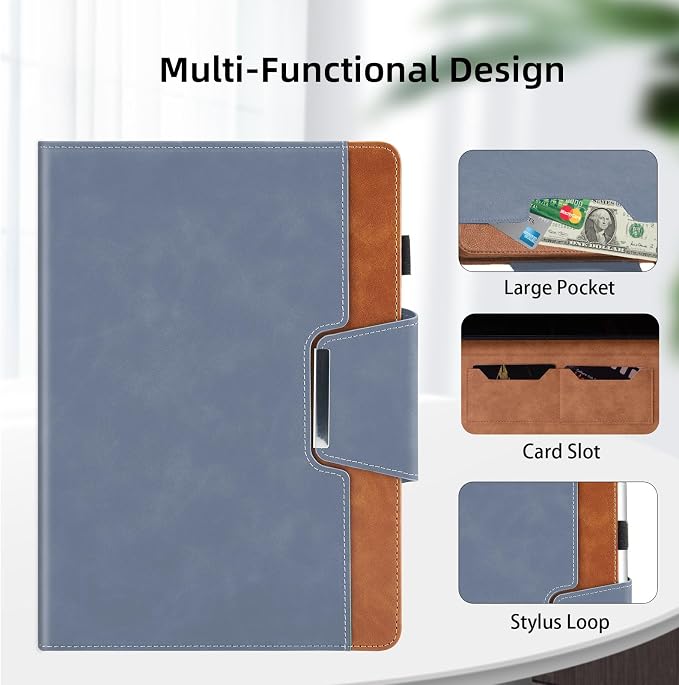 Case for Samsung Galaxy Tab A 10.1 2019 (SM-T510/T515) - Multi-Angle Viewing Stand Cover with Pocket and Magnetic Clasp PU Leather Business Folio Protective Case for Samsung T510 Black