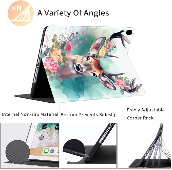 Case for iPad Pro 11 Inch 2022/2021/2020 (4th/3rd/2nd Gen) for iPad Air 5th / 4th Generation 10.9 Inch (2022/2020) Durable Shockproof Protective Cover，Black Woman Queen Afro Design
