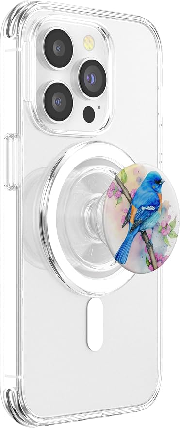 Colorful Blue Bird Watercolor PopSockets Adhesive PopGrip