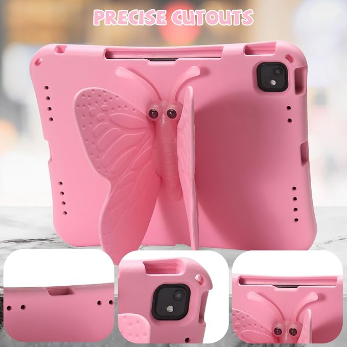 Kids Case for iPad Air 13 (2026/2025/2024) M4/M3/M2 &amp iPad Pro 13 2024 &amp iPad Pro 12.9 Cover 6th/5th/4th/3rd Gen (2022/2021/2020/2018) DIY Figures EVA Rubber Handle Stand Shockproof Bumper