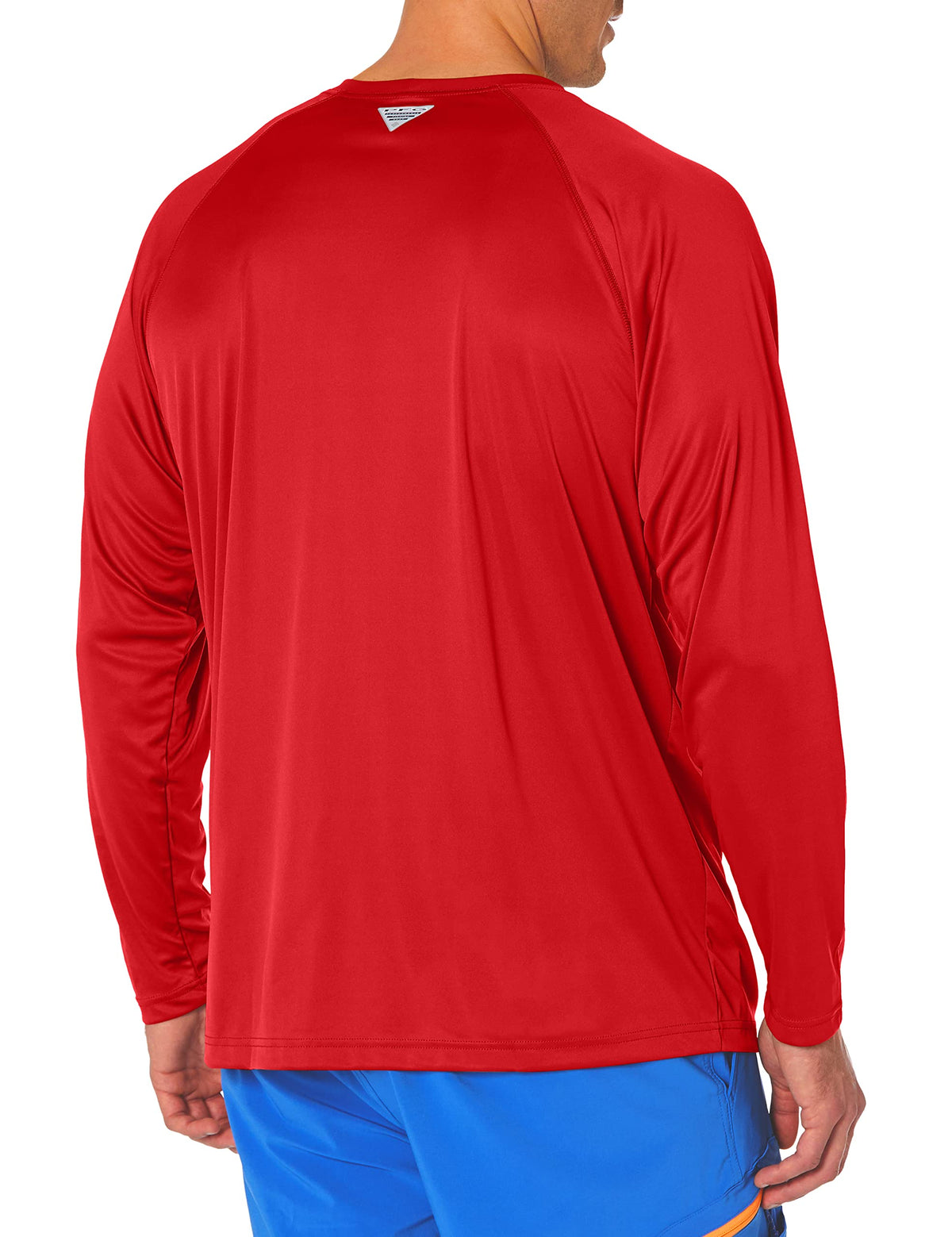 Columbia Men's PFG Terminal Tackle Long Sleeve Fishing Shirt, Red Spark/White Logo, 2X Tall