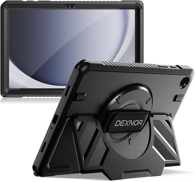 Dexnor Case for Samsung Galaxy Tab A11+/A11 Plus 11 inch 2025 Rugged Protective Case with 360° Rotating Hand Strap &amp Large Steady Stand &amp Screen Protector Shockproof Full-Body Bumper Cover B
