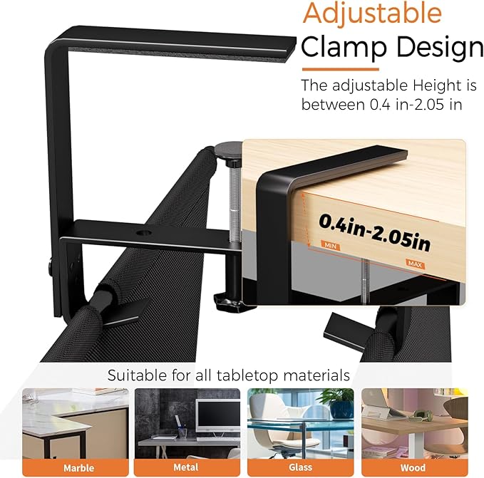 Under Desk Cable Management Tray - 48" Cord Organizer for Desk No Drill, Fabric Under Table Wire Organizer with 16X Cable Ties Hide for Office/Home, Cord Hider Fits Adapters & Sockets, Black