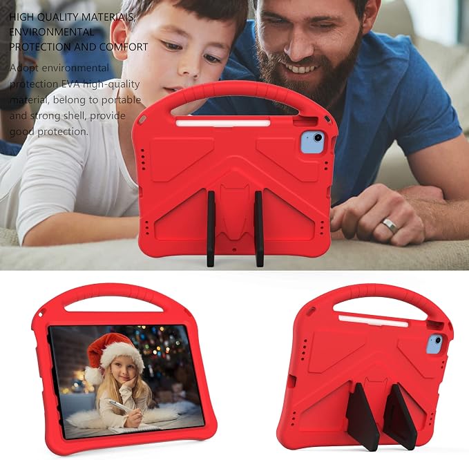 Dteck Kids Case for iPad 10.2 - Shockproof Rugged EVA Handle Stand Child Proof Case for iPad 9/8/7 Generation Black