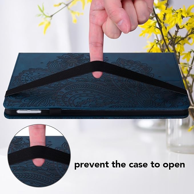 Case for Samsung Galaxy Tab A11 Plus/ A9 Plus 11 Inch PU Leather Multi-Angle Viewing Protective Cover with Card Slots - Blue