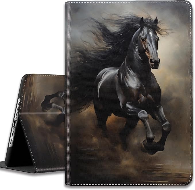 Case for iPad (A16) 11th Generation 11 Inch 2025 / iPad 10th Generation 10.9 Inch 2022 Ultra-Thin Multi-Angle Protective Cover with Auto Sleep/Wake A Dark Horse