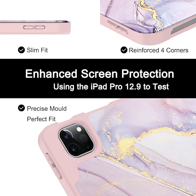 Soke Case for iPad Air 13 Inch (M4/M3/M22026-2024) iPad Pro 12.9 6th/5th Generation with Pencil Holder(2021 2022 Release)-[Apple Pencil Charging + Auto Wake/Sleep] Soft Back Cover Book Black