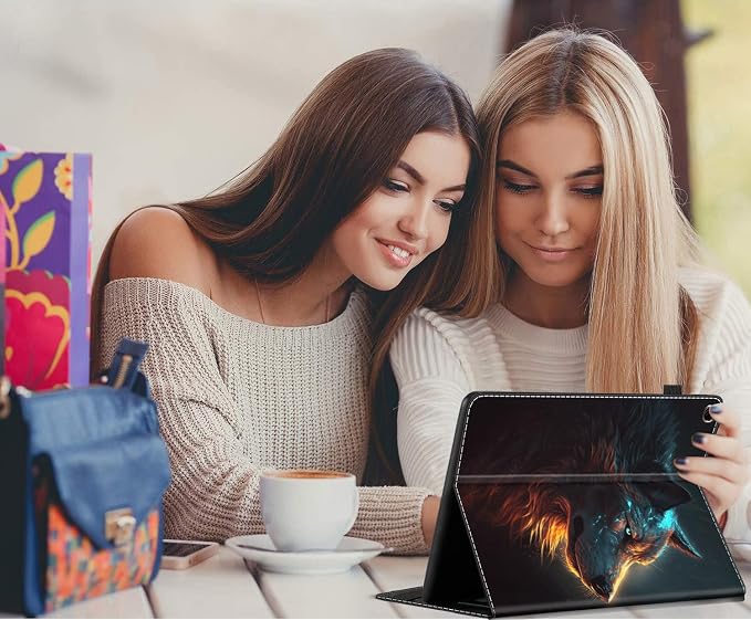 Case for All-New Amazon Fire HD 10 and 10 Plus Tablet (13th/11th Generation 2023/2021 Release) 10.1 - Slim Fit Standing Cover with Auto Sleep/Wake，Wolf