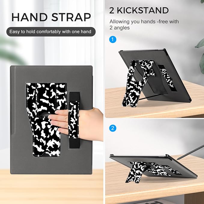 CoBak Stand Case for Remarkable Paper Pro Tablet 11.8 with Hand Strap | Auto Sleep/Wake Folio Lightweight Protective Cover with Pen Holder and Nibs Holder for 11.8 inch 2024 Released (Notebook)