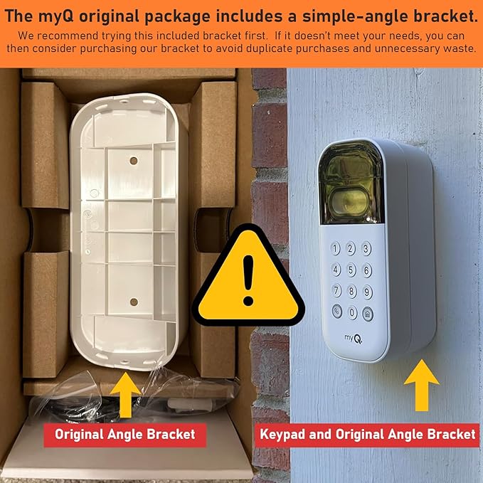 Swivel Mount for myQ Smart Garage Video Keypad ,Angle Adjustable(40 to 140 ) Degree Mounting Bracket for myQ ,Easy to Install (Video Keypad is NOT Included