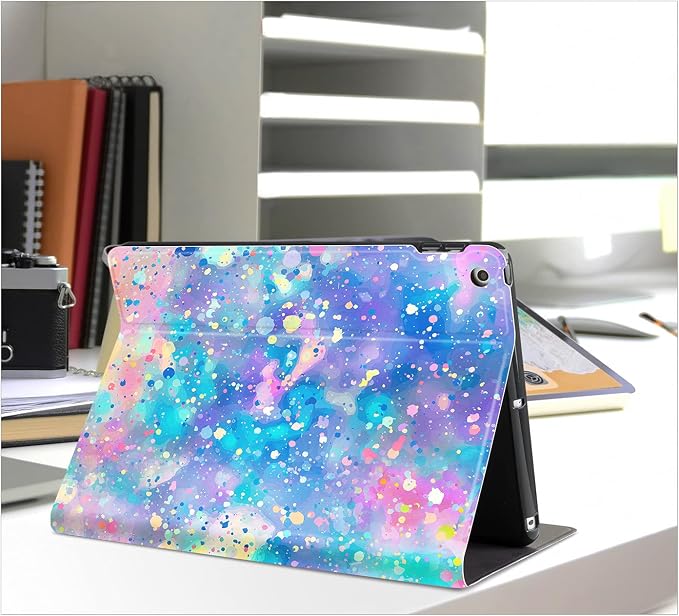 Vimorco for iPad 10.2 Case 9th Generation Cover Flower Cats for iPad 9th/8th/7th Generation Case Slim Soft Rubber Back Adjustable Stand Auto Wake/Sleep Smart Black Cat