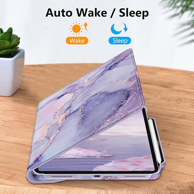 Fintie Rotating Case for iPad Air 13-inch M4/M3/M2 (2026/2025/2024) | 360° Swivel Stand Landscape &amp Portrait Viewing Shockproof Protective Cover Pencil Holder Auto Sleep/Wake Black