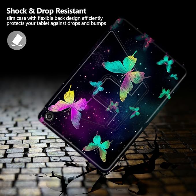 Astronaut Mushrooms Pattern Case for iPad 10.2 iPad 9th Generation 2021/ iPad 8th Generation 2020/ iPad 7th Generation 2019360 Degree Rotating Stand Protective Cover with Auto Sleep/Wake