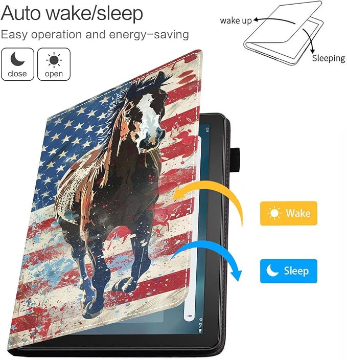 Case for Amazon Fire HD 8/Fire HD 8 Plus Tablet (12th/10th Generation 2024/2022/2020 Release) Premium PU Leather Cover with Auto Sleep Wake African Women